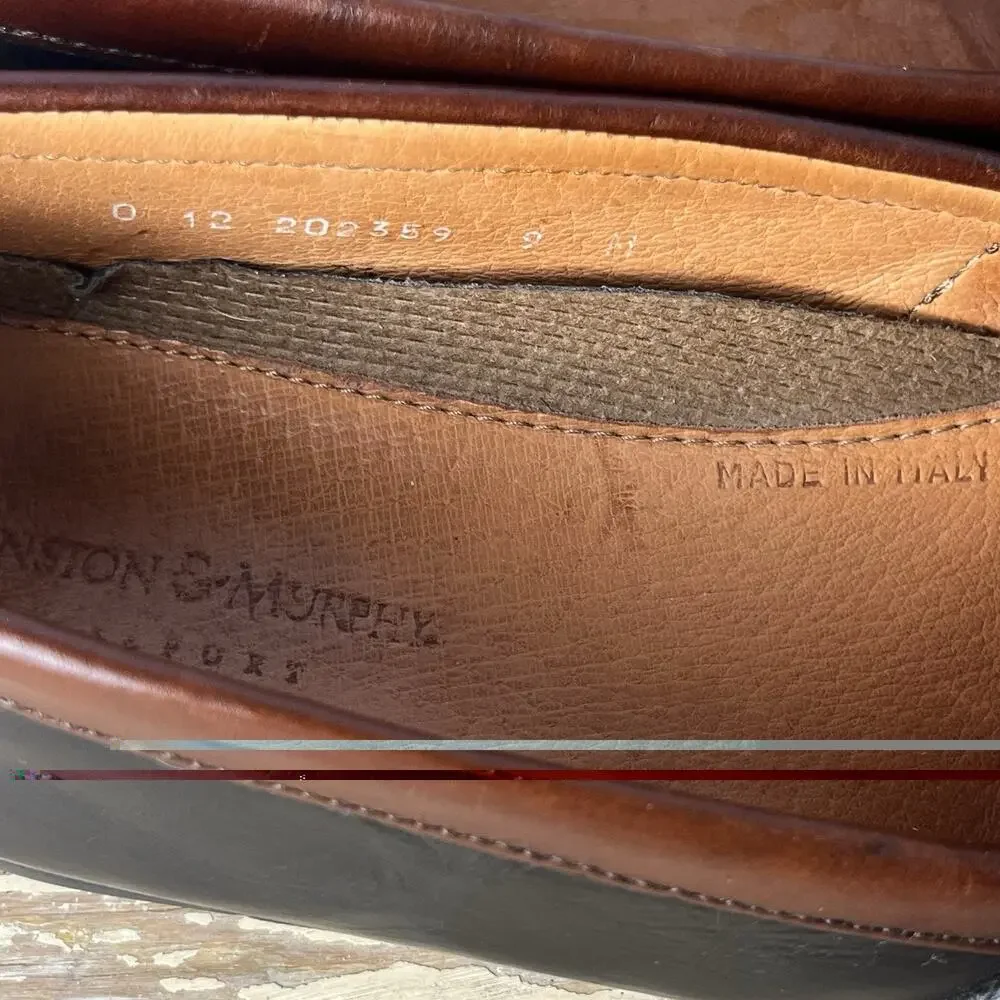 Vtg Johnston Murphy Italy Passport Aragon Kiltie Tassel Loafers 9M Woven Leather